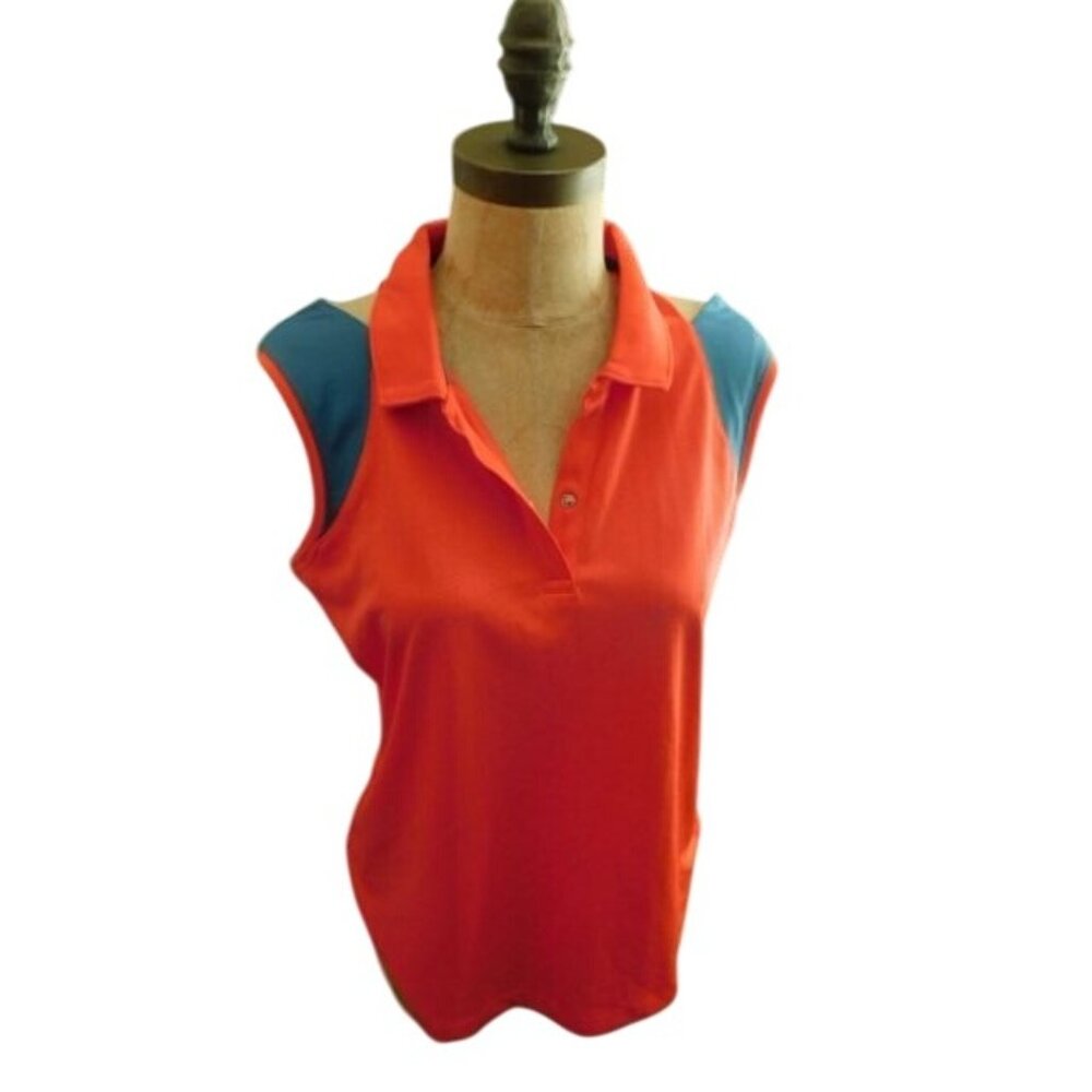 Pebble Beach Size L Large Cold Shoulder Collared Dry-Luxe Golf Shirt Top